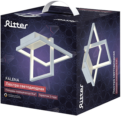 Люстра Ritter Falena потолочная светод. диммир.ДУ белый 3 режима 24Вт 9м² 250*250*215 мм 51621 1***