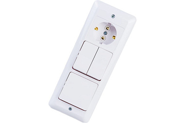 Блок Bylectrica Паритет СУ 3В-РЦ-651 3 поста (1кл.+2кл+1мест.роз.земля) вертик. для пан.домов 344172