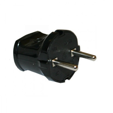 Вилка Makel 250В 2.5А чёрная 10051