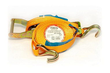 Ремень Стройбат крепежный с натяжным устройство и крюком полиэст цветн 2,5/5 т 35 мм 6 м 1 шт 281370