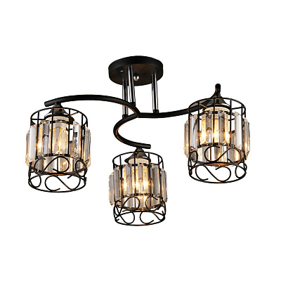 Люстра потолочная Milosh Black Е27 3*60Вт H290*D500 0444CL-3BK