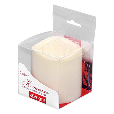 Свеча Vegas Классика цилиндр светодиодная без батареек 7,5*7,5 см 55050