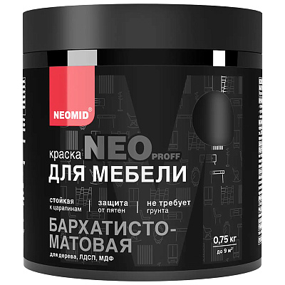 Краска для мебели Neomid черный 0,75 л