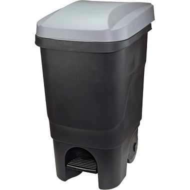 Бак Idea с педалью на колесах серый 60 л М 2398