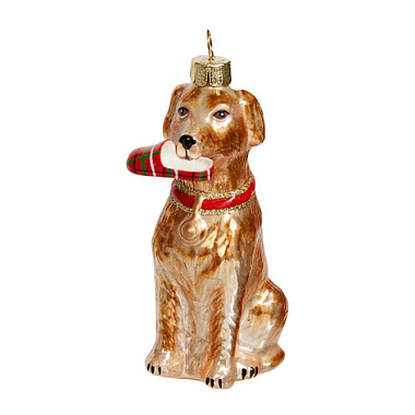 Украшение Holiday Classics Пес Радостная встреча стекло 5*5*10 см GLT935***