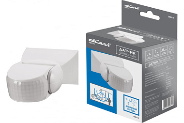 Датчик движения Duwi DD-02 180° 10-900с 12м 1200Вт IP65 белый 25831 5*