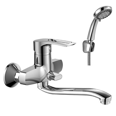 Смеситель Rossinka T40-34 для ванны шар d40 S-нос керамическое переключение хром