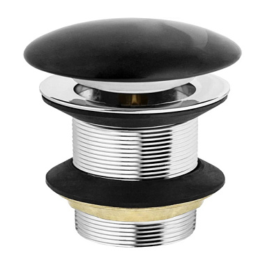 Выпуск-донный клапан MasterProf для умывальника клик-клак без перелива черн керам крыш 1.1/4" SS 201