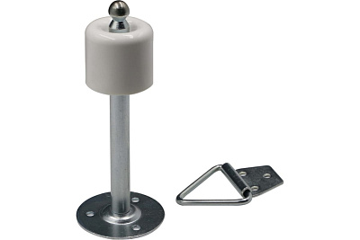 Ограничитель Левша дверной напольный без фиксатора серый 140 мм У4-9566.Сер