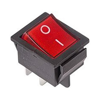 Выключатель Duwi клав. красный с подсветкой 4 контакта 250В 16А RWB-502, SC-767, IRS-201-1