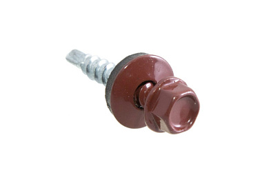 Саморезы Стройбат кровельные с буром темно-красный 5,5*19 250 шт 270220