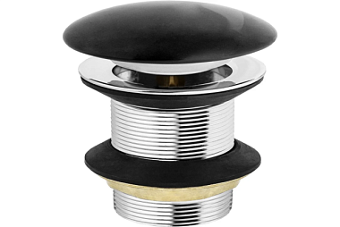Выпуск-донный клапан MasterProf для умывальника клик-клак без перелива черн керам крыш 1.1/4" SS 201