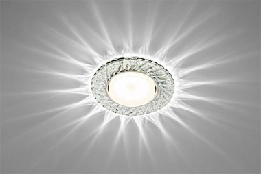 Светильник потолочный MaxLight Crystal LED 16 MR16 с диодной подсветкой ограненное стекло прозрачный
