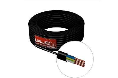 Кабель ВВГ-Пнг(А) черный 3*1.5 мм ГОСТ ULC 10 м ULC0041