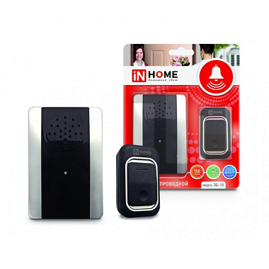Звонок беспроводной In Home 3Б-10 цифр. 25 мел.с рег.звука с инд.кноп IP44 3381