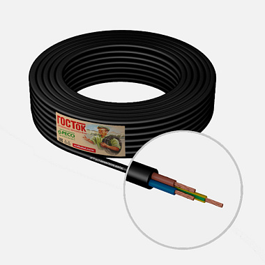 Кабель Госток КГТТ черный 3*1,5 мм 50 м