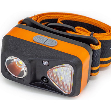 Фонарь Яркий луч Pony LH-18 налобный дальний/ближ/red свет max200лм вкл/выкл взмахом акк 500mAh