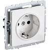 Розетка IEK Brite РС11-1-0-БрБ BR-R11-16-K01 с заземлением без защитных шторок белый 16А