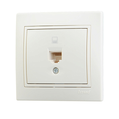 Розетка компьютерная Lezard СП Мира RJ-45 701-0202-139 1-м белая 193150