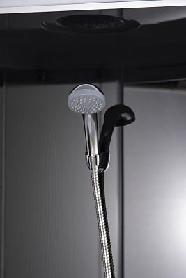 Душевая кабина Eva Gold F901BS полукруг низ под рифл стек черн стен хром матовый проф 3к 90*90 см