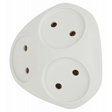 Разветвитель Эра электрический 10А SPx-3-W на 3 розетки без заземления белый