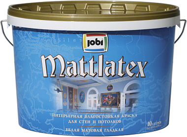 Краска Jobi MattLatex O-4 латексная влагост. для стен и потолков 10 л 11818