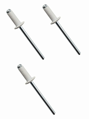 Заклепка Винтаж вытяжная 4,0*10  al\st белый 40 шт RAL9003