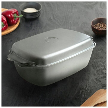 Гусятница Kukmara алюминиевая литая с алюминиевой крышкой 5,5 л r55