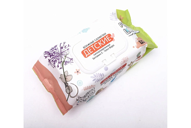 Салфетки влажные Freshland детские с алоэ вера и витамином Е 120 шт 59909