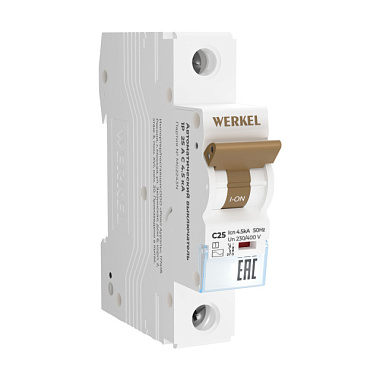 Выключатель Werkel автоматический 1P 25 A C 4,5 kА W901P254
