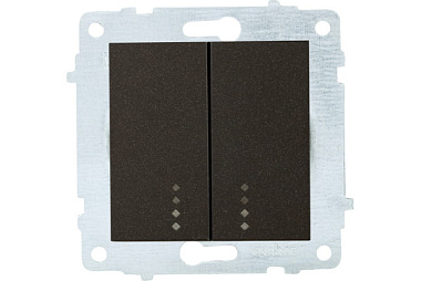 Механизм выключателя Ovivo 2 кл. 10А инд. черный металлик 600-000217-203