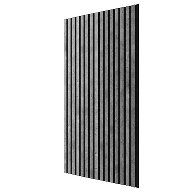 Панель Artiva гибкая акустическая черный войлок/рейки МДФ бетон 1200*600*9 мм/25*6 мм