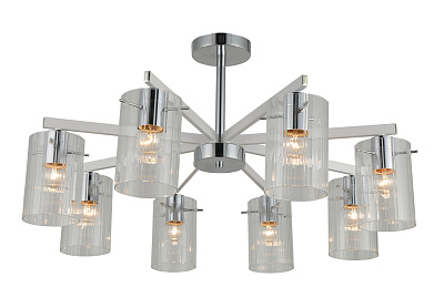 Люстра Schaffner Metri 3480-8 CR+WH 8*E27/40W 72*72*38 см