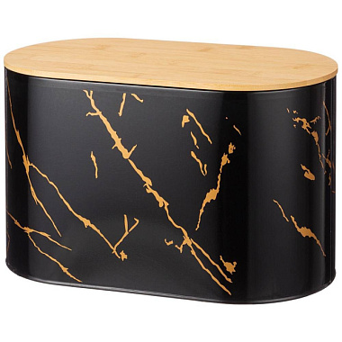 Хлебница Agness Fantasy 2в1 черный мрамор 34*18*20 см 790-317**