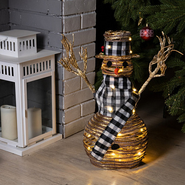 Фигура светодиодная Снеговик Luazon Lighting 24*50*15 см ААх2 теплый белый 9675487***