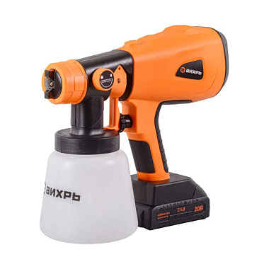 Краскопульт Вихрь аккумуляторный АКП-20Li в комплекте 1 АКБ и ЗУ