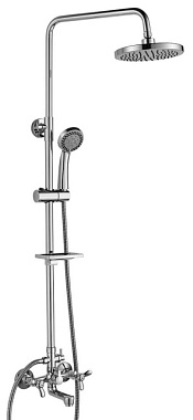 Душевой гарнитур Rossinka Тропический дождь для ванны одноручный 35 мм с верхней лейкой Q02-46