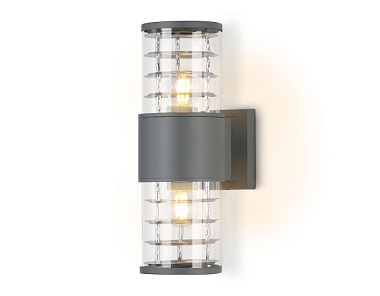 Светильник Ambrella ST2523/2 GR/CL ул. наст.архитект.сер./проз.IP54 E27/2 max11W 305*110*155