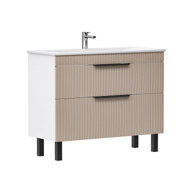 Тумба Volna Lotty 100.2Y латте напольная к раковине Pulsus 100 tnLOTTY100.2Y-13