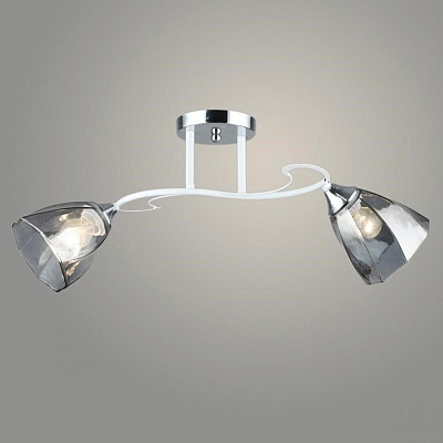 Люстра Росток A4108/2 WT+CH белый/хром 2*40W E27 d600 h240 QH23 988370678