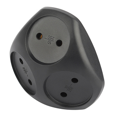 Разветвитель Эра электрический SPx-3-B на 3 розетки без заземления 10А черный