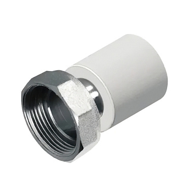 Муфта Политэк с накидной гайкой белый 20*1/2" PPRC 9888202012