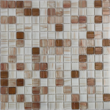Мозаика Керамоград пластик бело-коричневый 30,5*30,5 см 2*2*0,4 см JS16