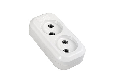Колодка Lux розетка удлинителя У2-0 2-местная б/заз., 250В 10А