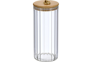Банка Regent Inox Linea Torre стеклянная с бамбуковой крышкой 1100 мл 93-HO-TO-01-1100
