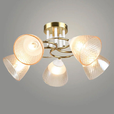 Люстра Росток K2245/5 COP+WT медь/белый 5*60W E27 d500 h240 QH24 988385357