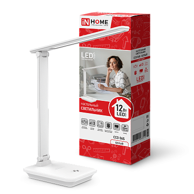 Светильник настольный In Home светодиодный сенсор подст под телефон Белый ССО 06Б 12Вт 600Лм 
