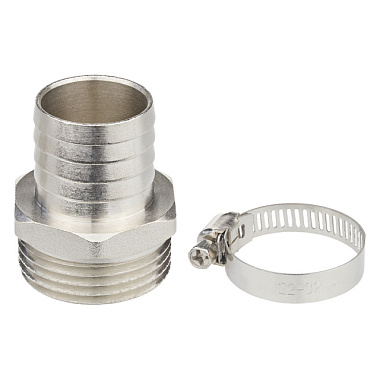 Комплект MasterProf для подключения садового шланга 1" с наруж рез 1" штуцер/хомут ДС.020041