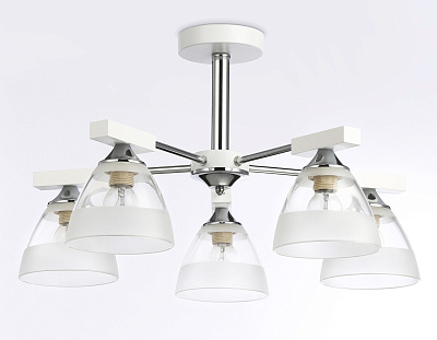 Люстра подвесная Ambrella TR9093/5 WH/CH белый/хром E27*3 max 40W D570*270**