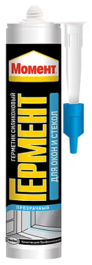 Герметик Момент Гермент силикон для окон и стекол прозрачный 280 мл 763130